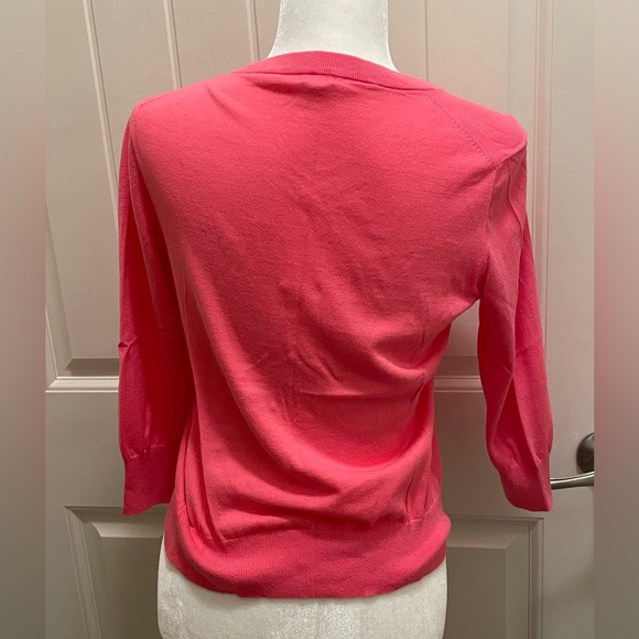 Pink J. Crew Jackie cardigan. 3/4 length sleeves. Size S. - Picture 2 of 4